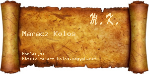 Maracz Kolos névjegykártya